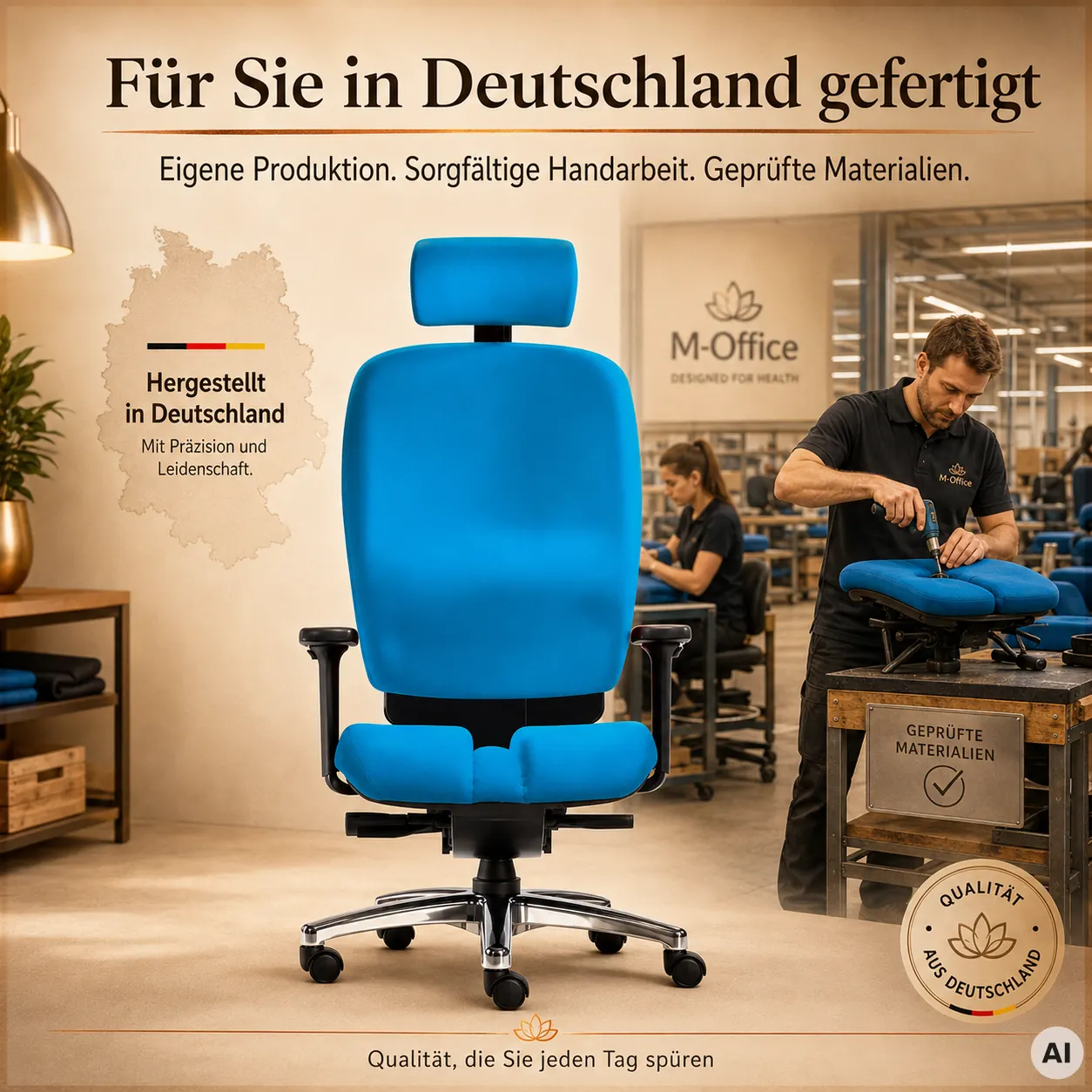 M-Office - Druckentlastender Männer-Bürostuhl