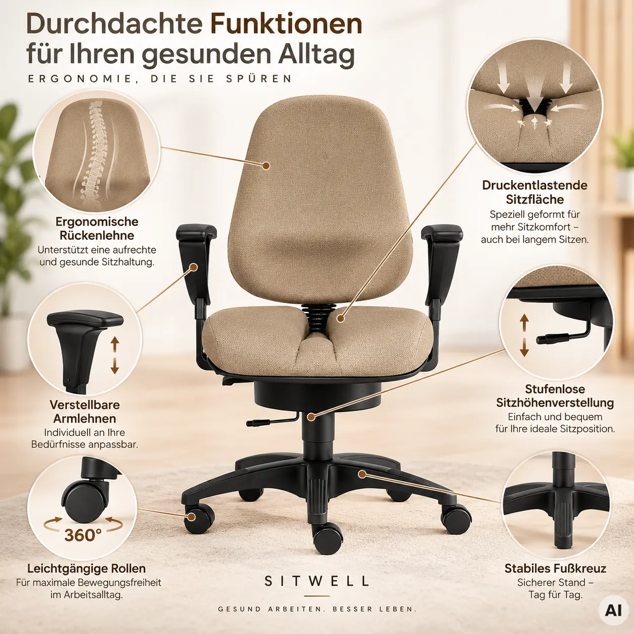 Mister SITWELL - Profi Bürostuhl für Männer